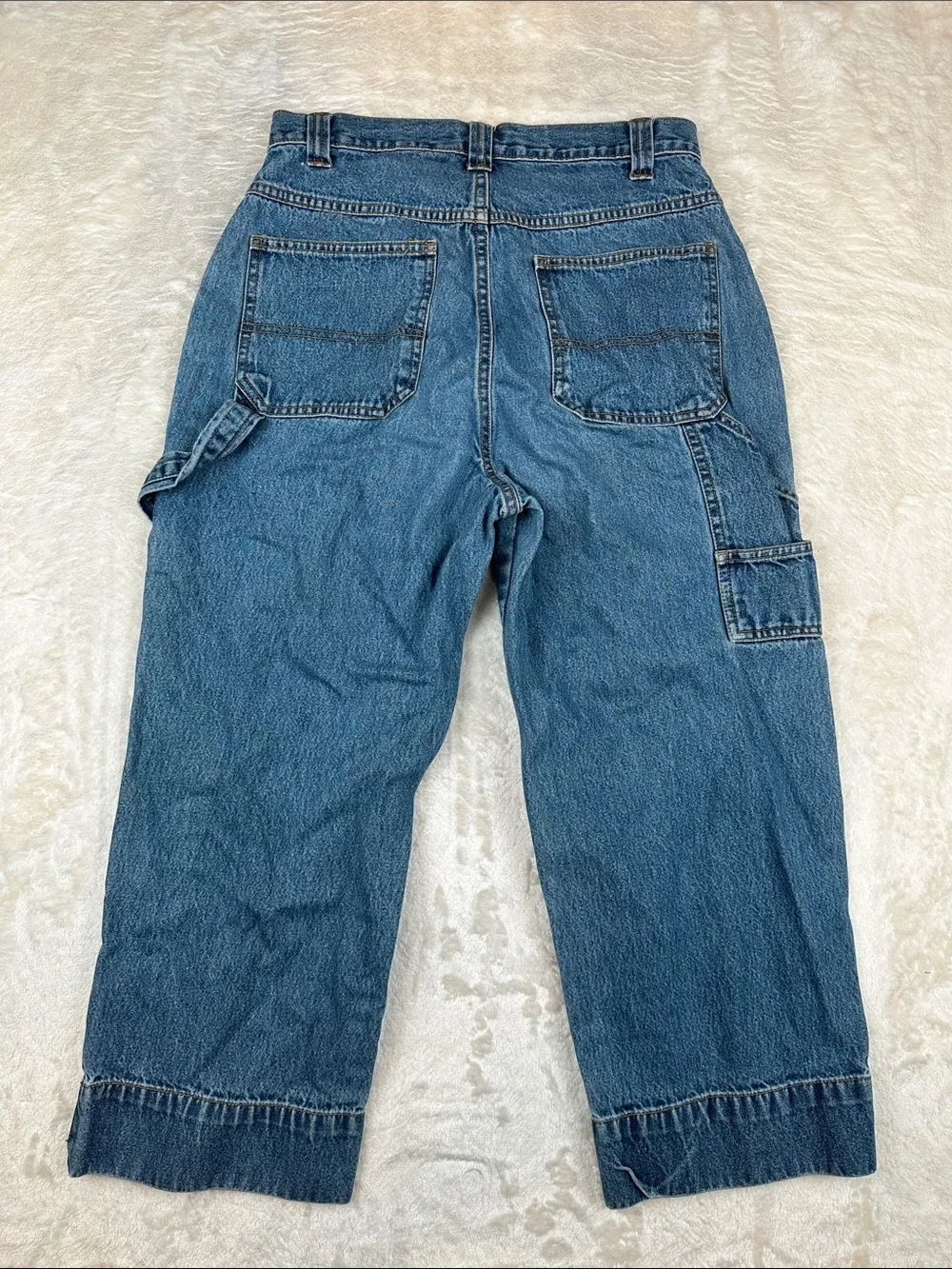 Vintage Bill Blass Jeans Womens Size 8 Carpenter Utility Cropped Denim Capri